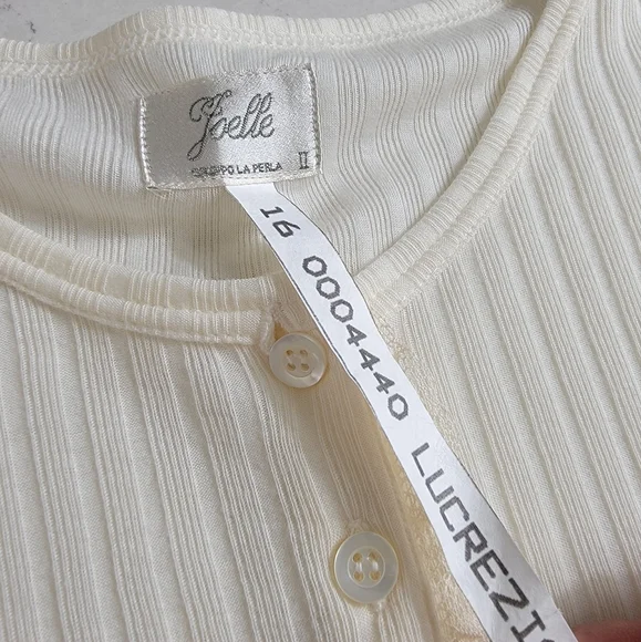 Vintage La Perla Joelle Cream Ribbed Loungewear Slip | Size Small NWOT - Picture 14 of 14